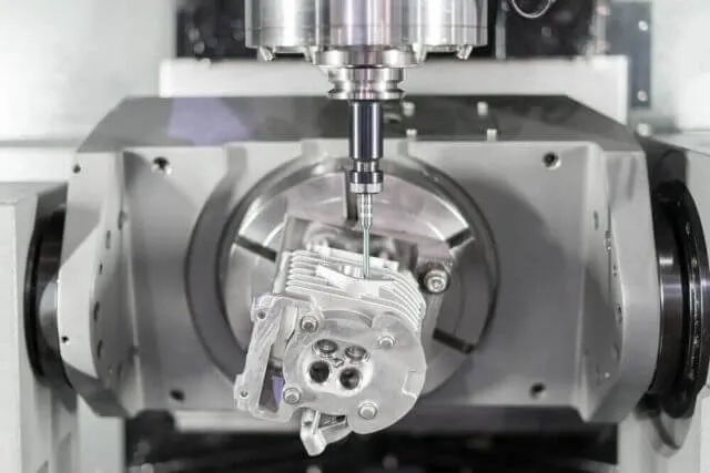 A close-up of a machine with a metal part.