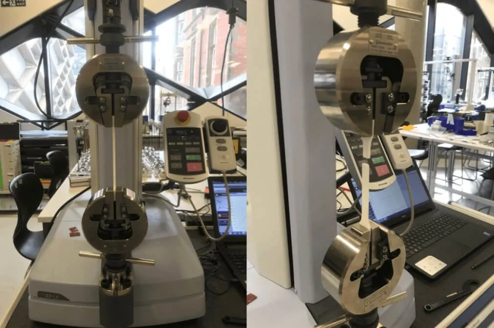 A machine with a round object.