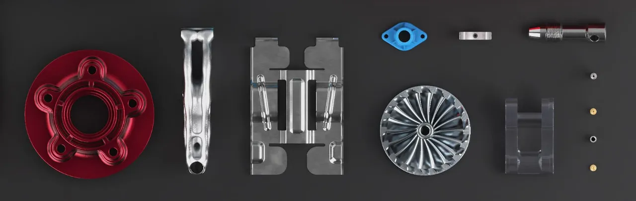 A metal parts on a black surface.