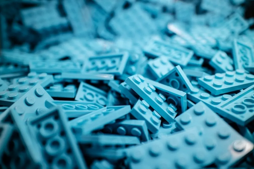 blue lego pieces