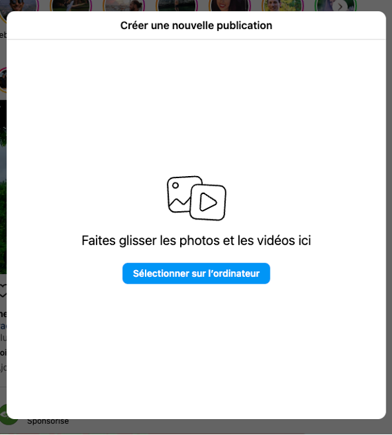 Créer une nouvelle publication sur Instagram