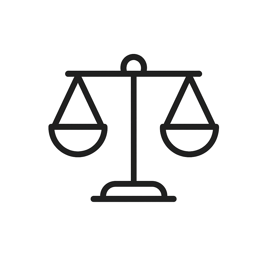 An icon of a set of scales
