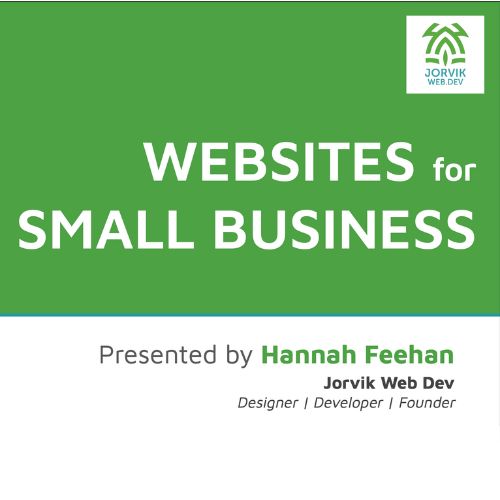 Web Design for Small Business Owners - Steps into Digital - Jorvik Web Dev logo and text describing the event