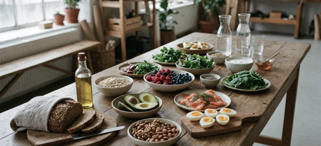 Table with healthy food