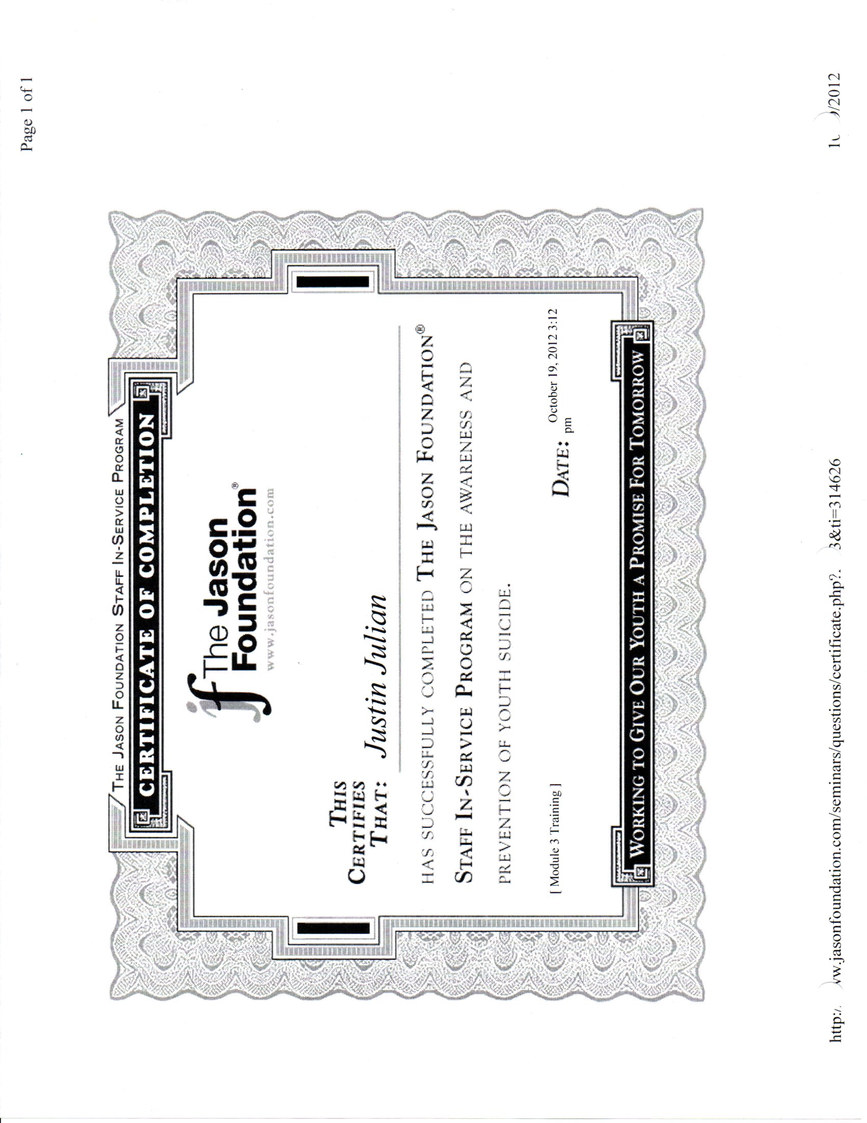 Certificate