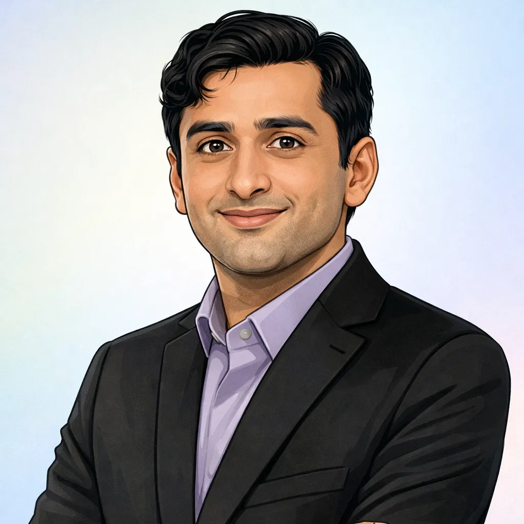Dashly - Portrait of a smiling man with dark hair wearing a black blazer and light purple shirt.