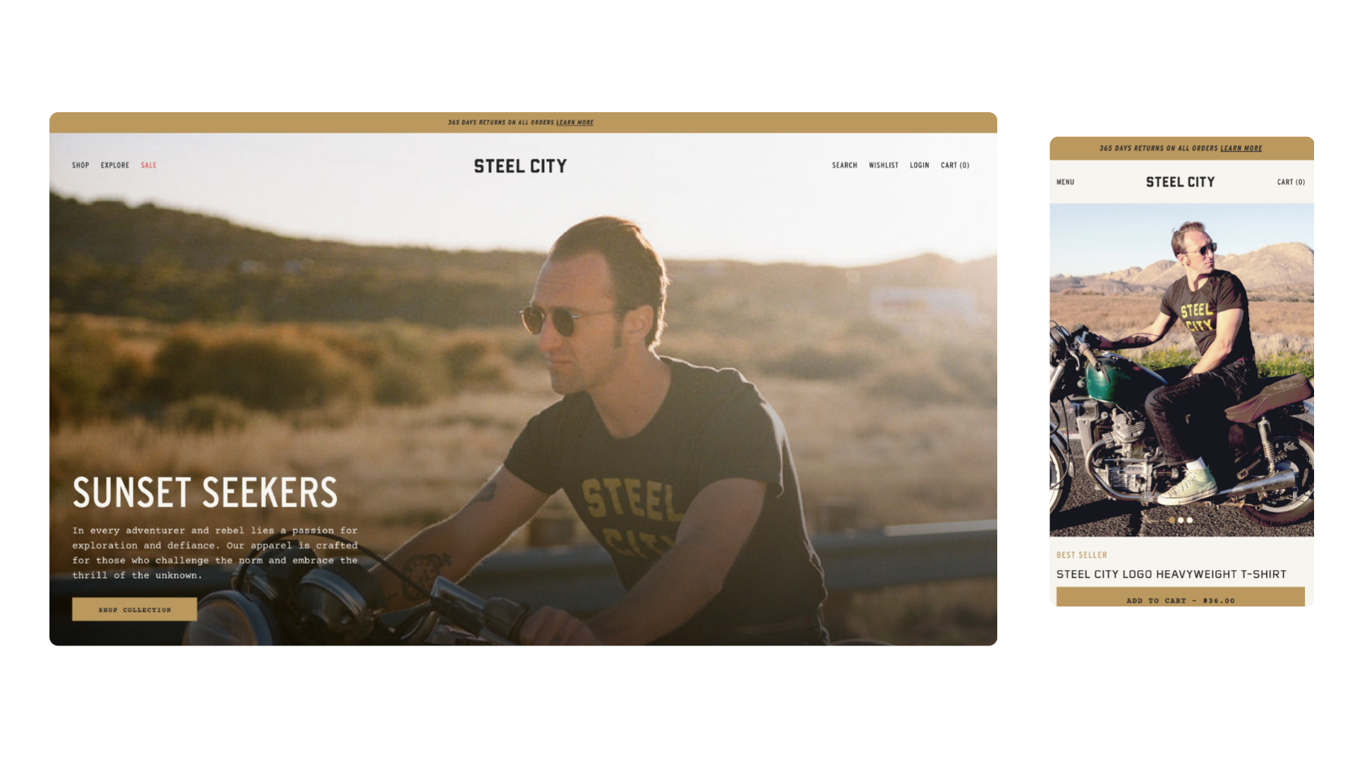 Screenshot of Cake Shopify theme design