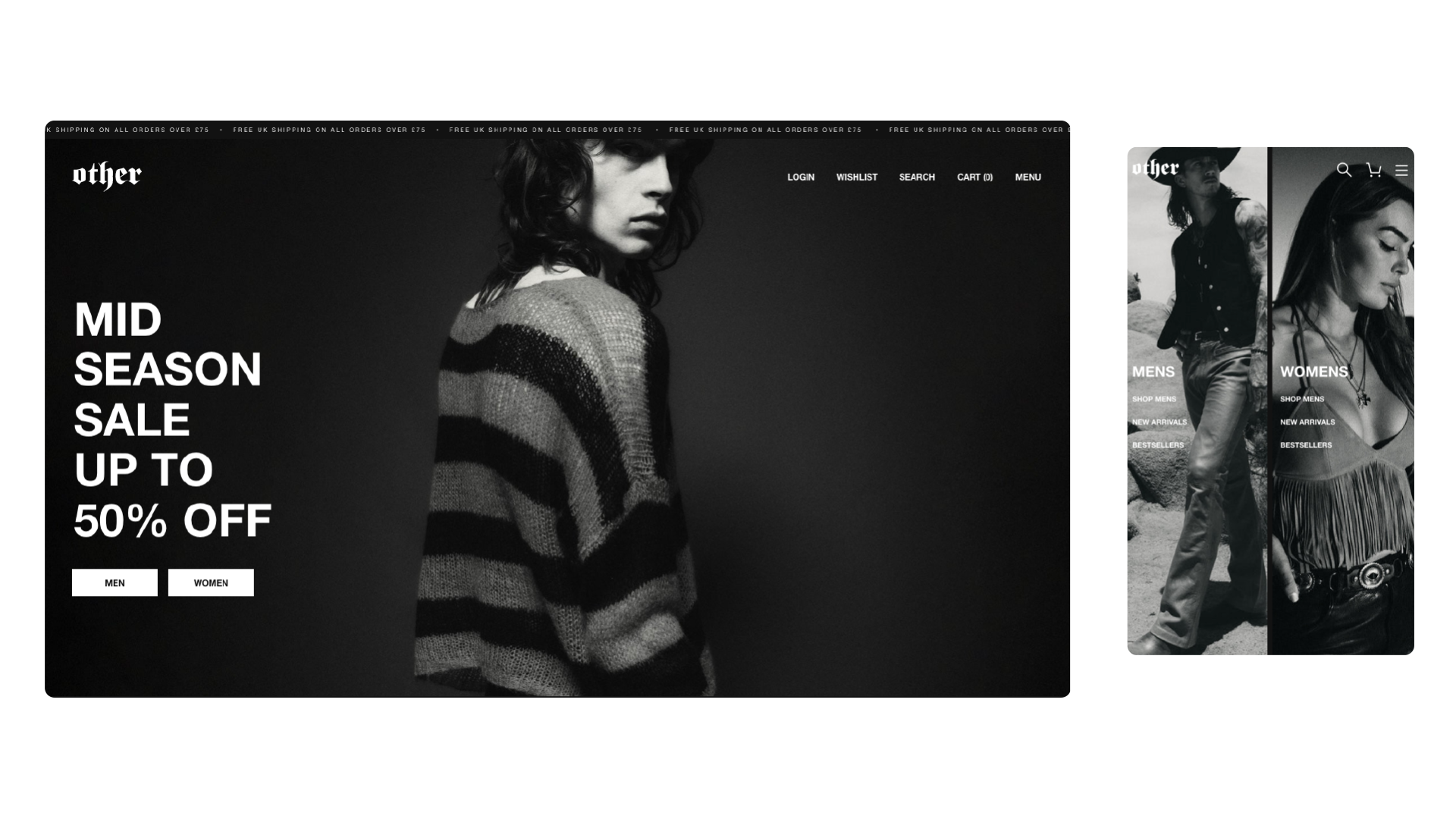 Screenshot of Cake Shopify theme design