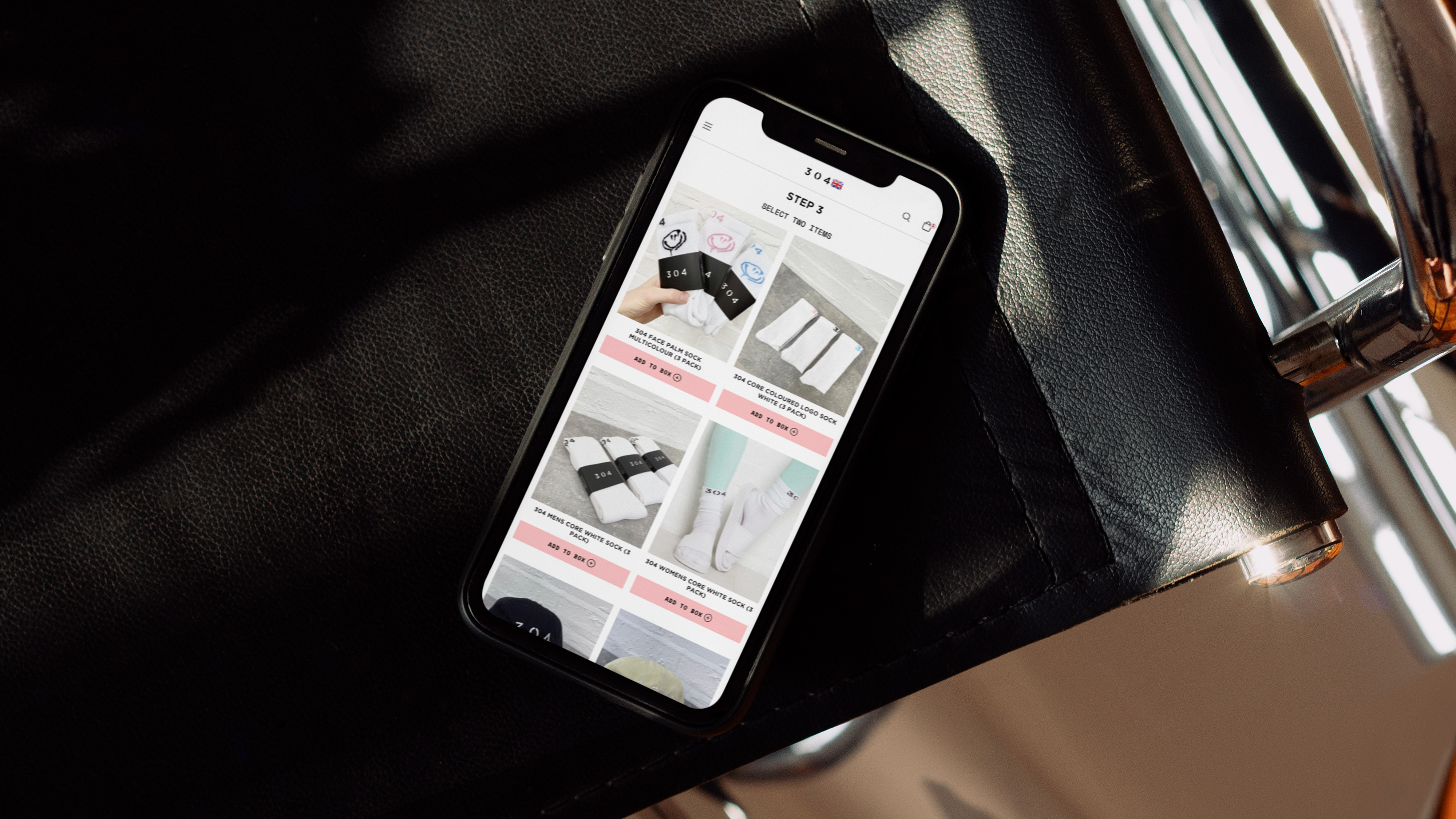 304 Clothing Custom Shopify Functionality, Mobile View