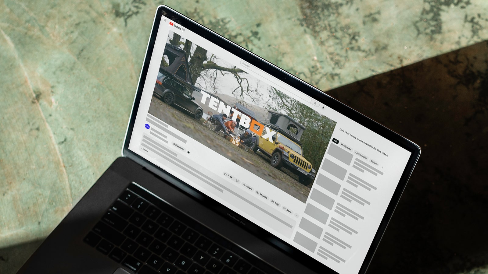 Tentbox Google ad on a laptop