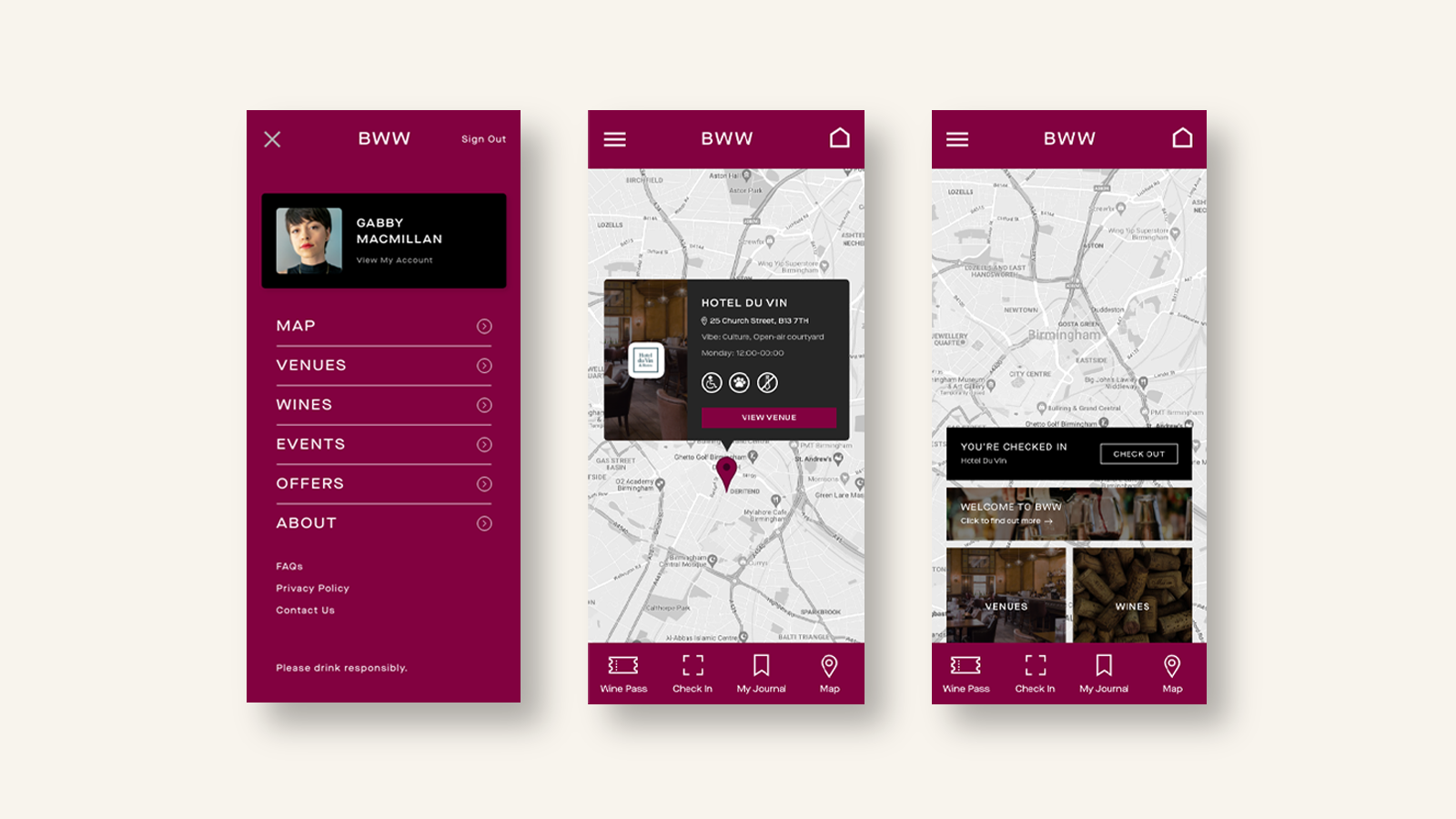Birmingham Wine Weekend App Mockup