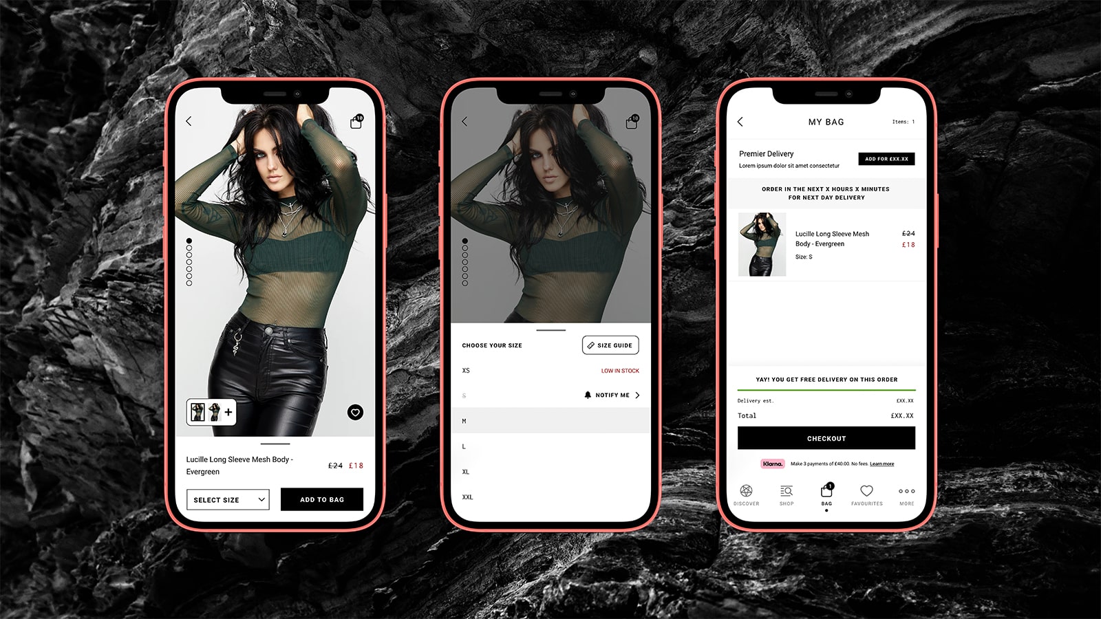 Shopify mobile app interface on a smartphone