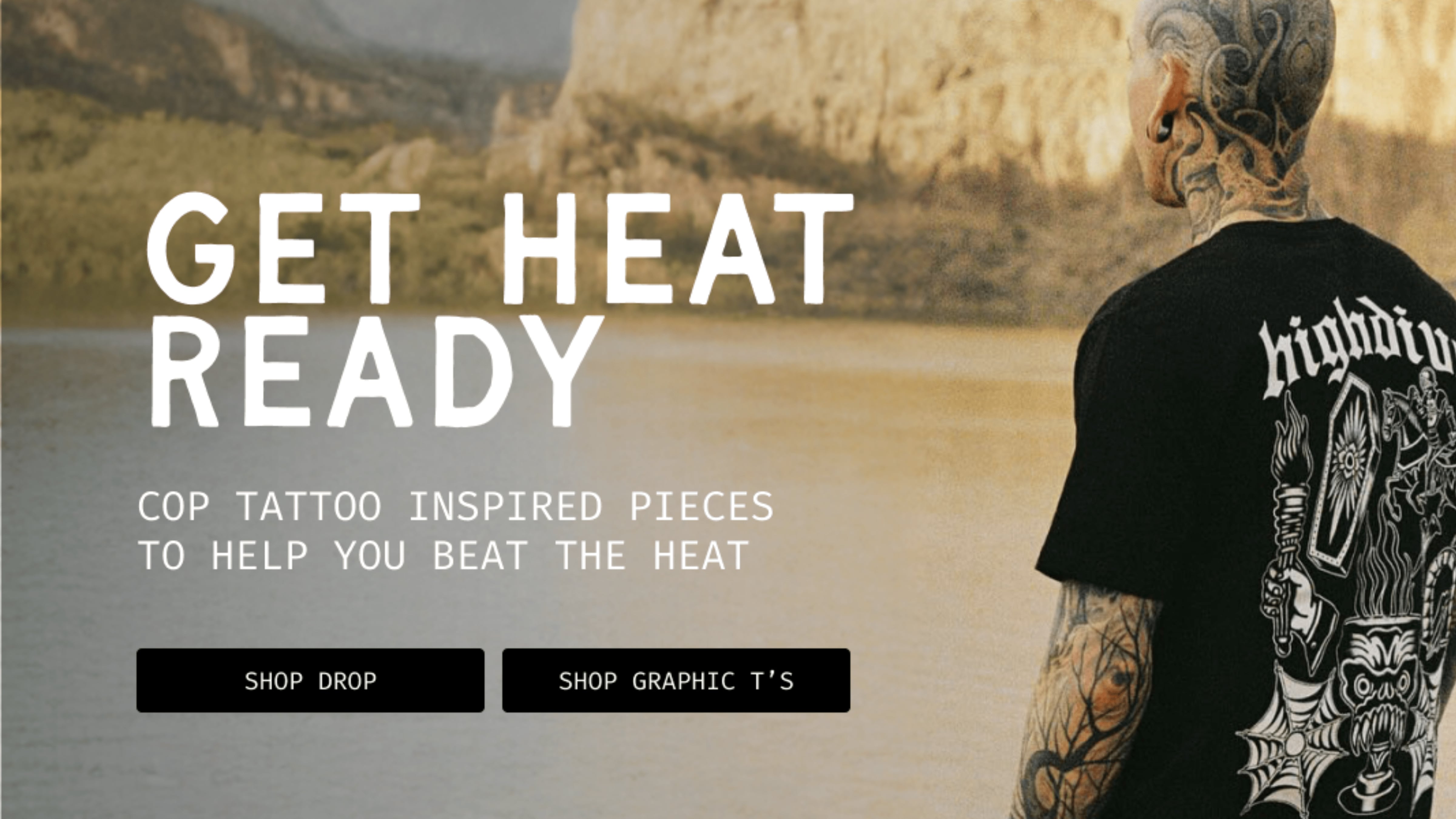 High DIve Apparel Shopify web page Design
