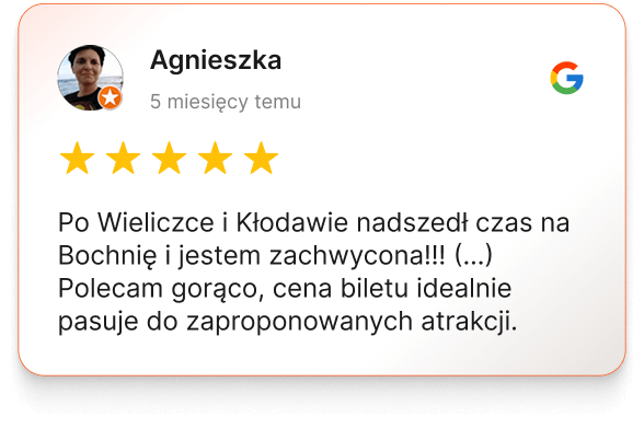 Opinia Kopalnia Soli Bochnia na Google Maps