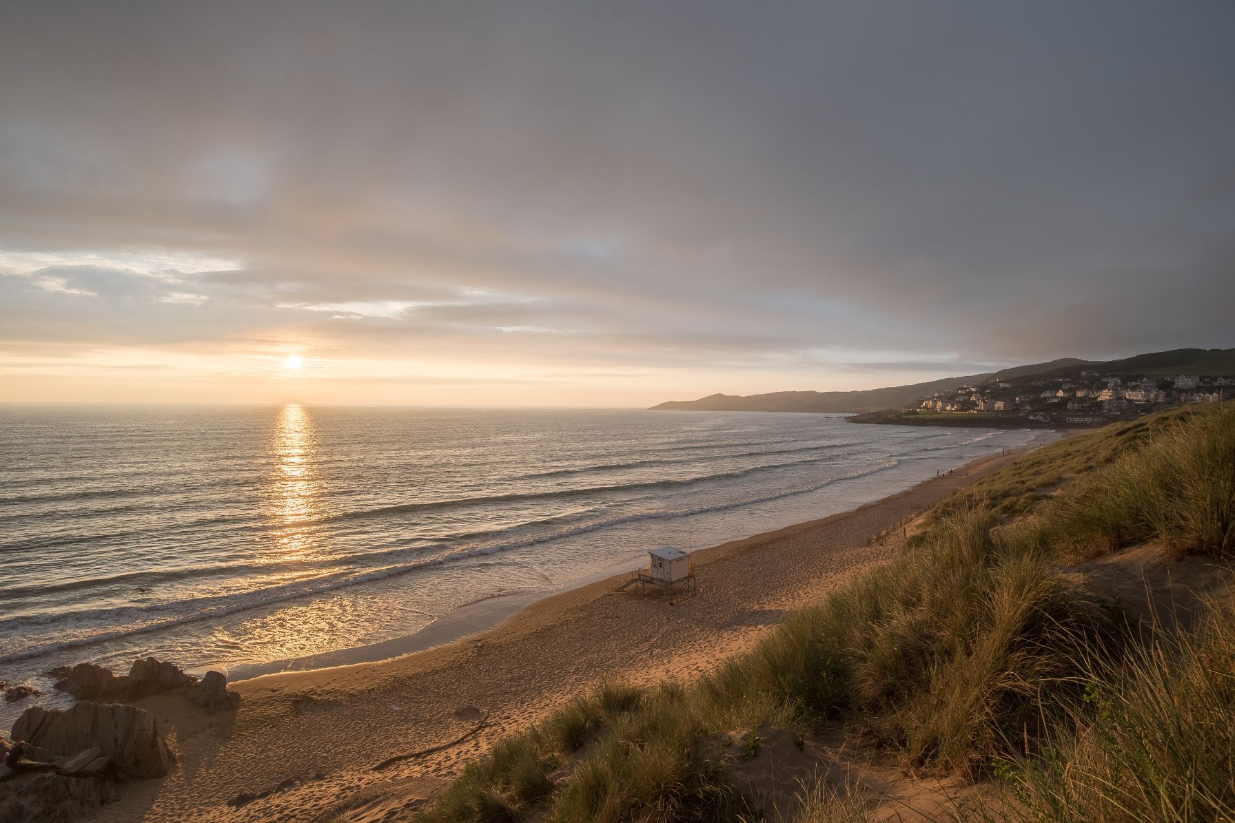 Woolacombe beach at sunset