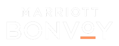 Marriott Bonvoy logo with white text on black background.
