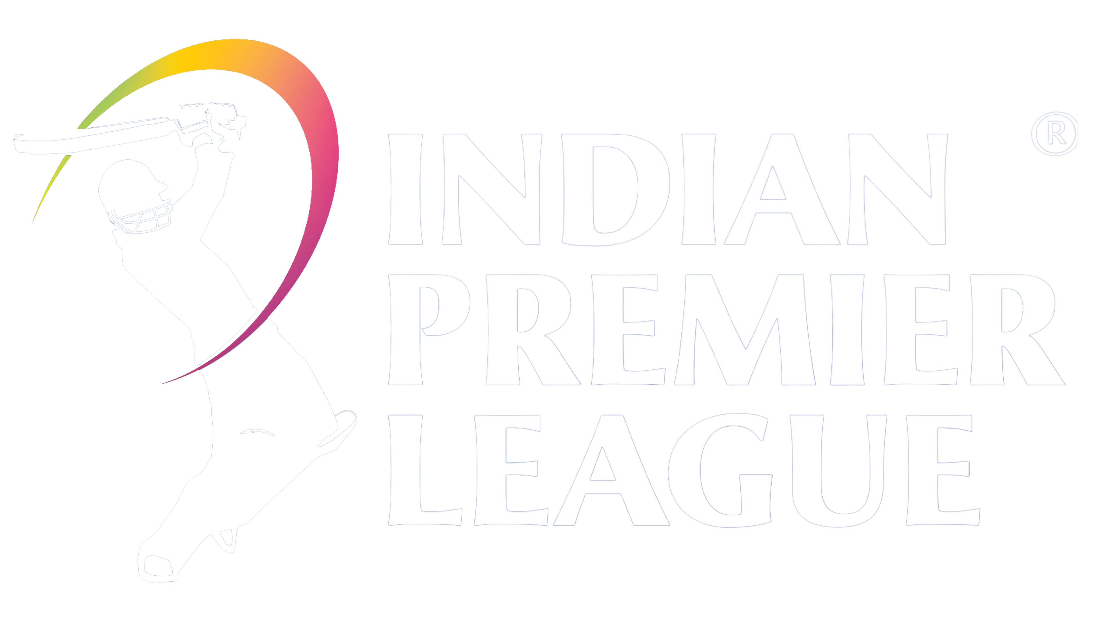 Logo of Indian Premier League featuring a batsman swinging a cricket bat with a colorful swoosh