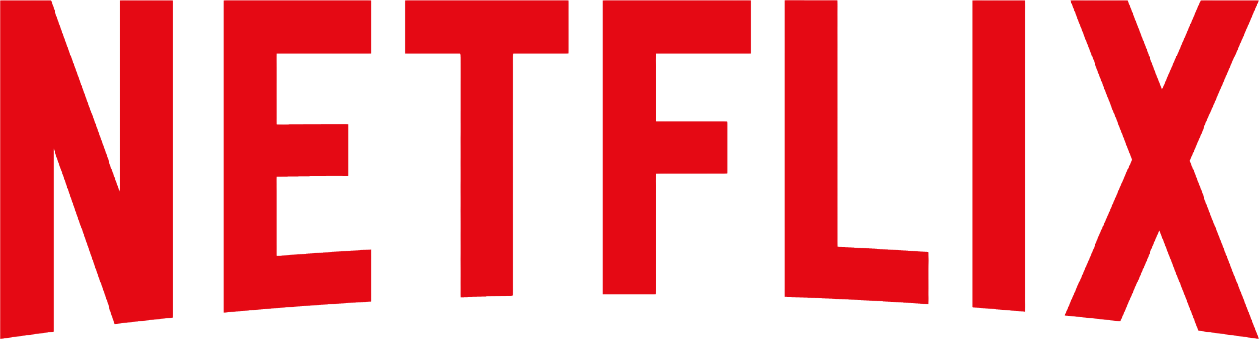 Netflix logo with large red capital letters on a transparent background.