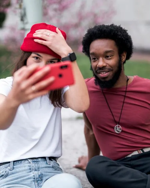 Friends taking a selfie