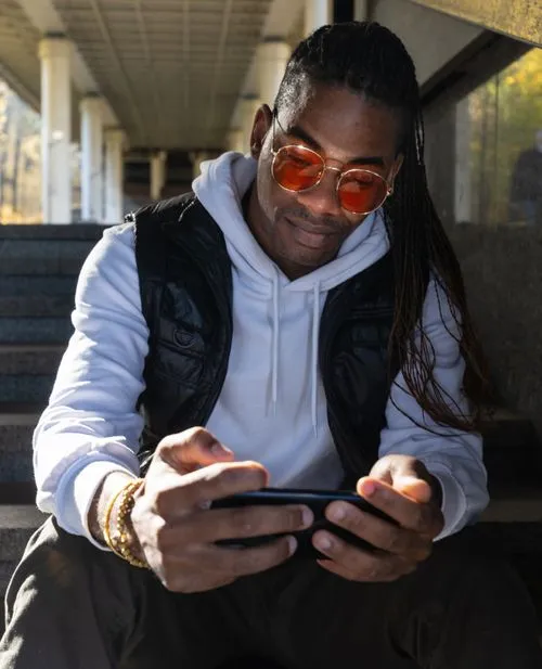 Person holding phone