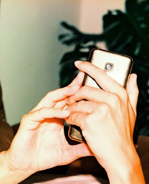 Person holding phone