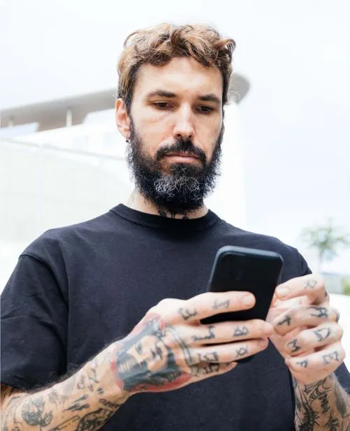 Person holding phone