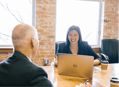 2 people doing a meeting