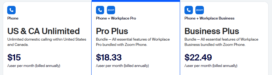 Zoom Phone pricing