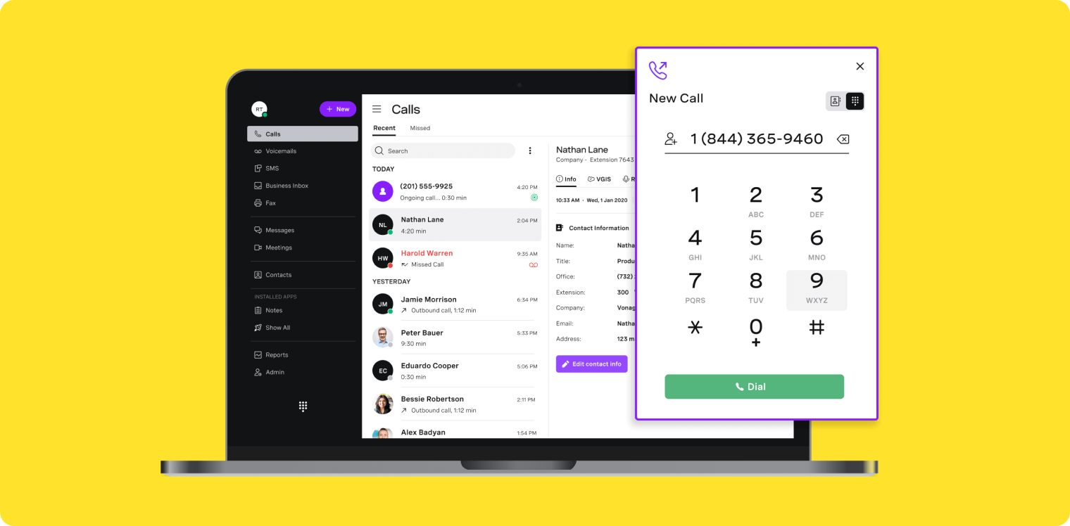 A screenshot of Ooma Office