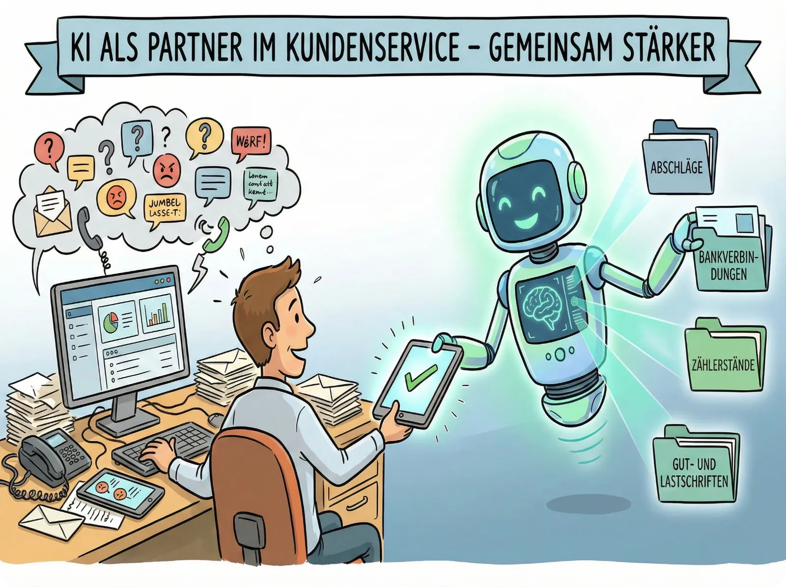 KI-Beschleuniger im EVU-Kundenservice kategorisiert Serviceanliegen wie Abschläge und Zählerstände automatisch