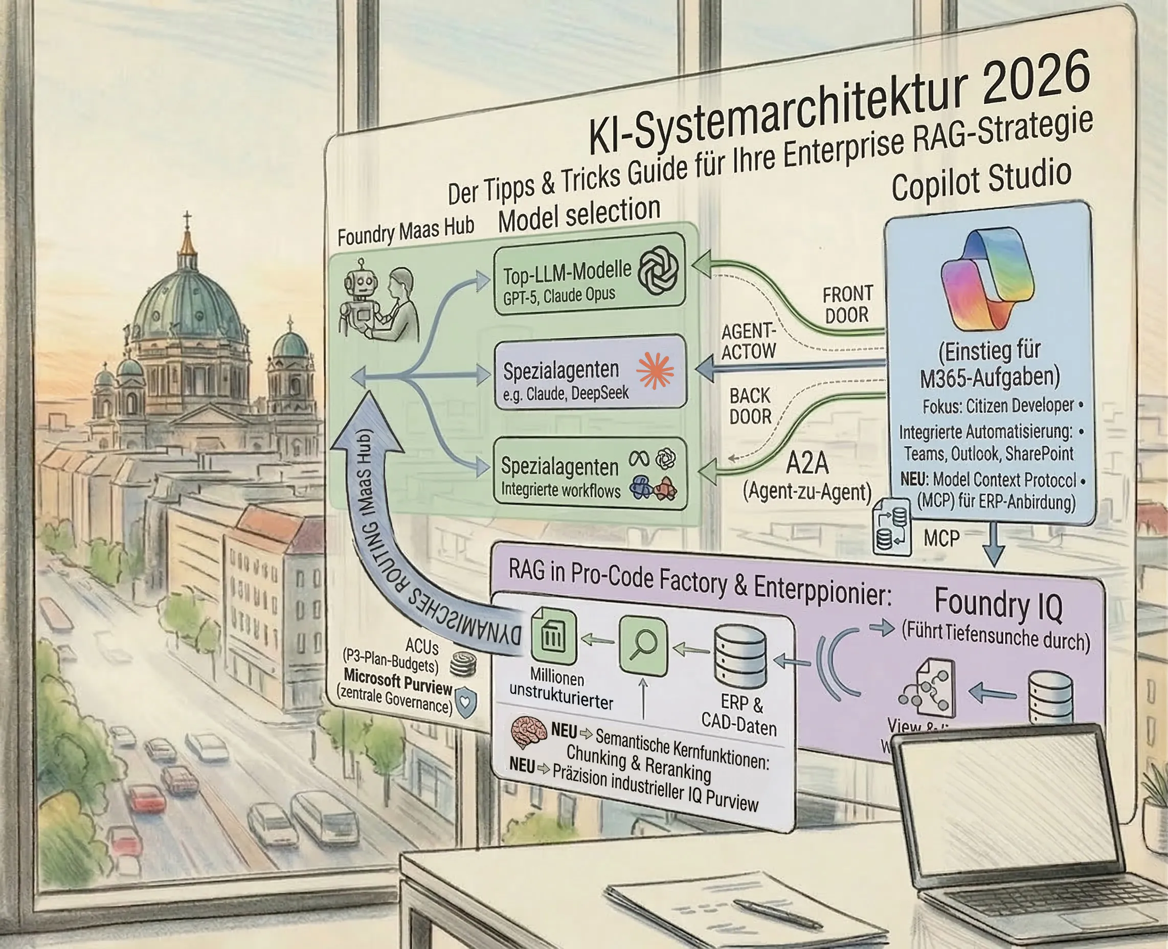 KI-Systemarchitektur 2026 mit Microsoft Foundry Model-as-a-Service und Enterprise RAG im Überblick