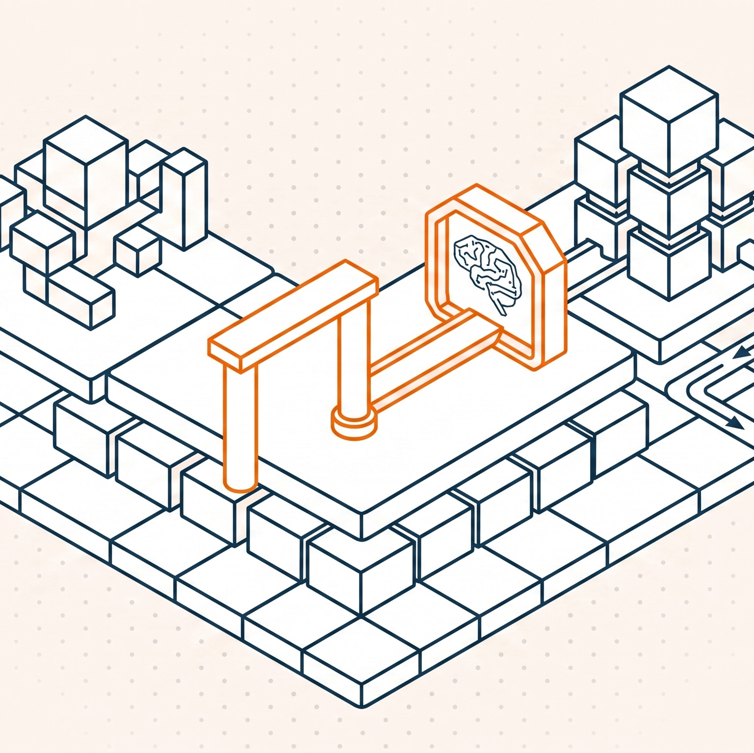 sometrische Grafiken für Robotic Process Automation im Mittelstand: Prozessautomatisierung und Workflows auf Basis bestehender Microsoft 365 Lizenzen.