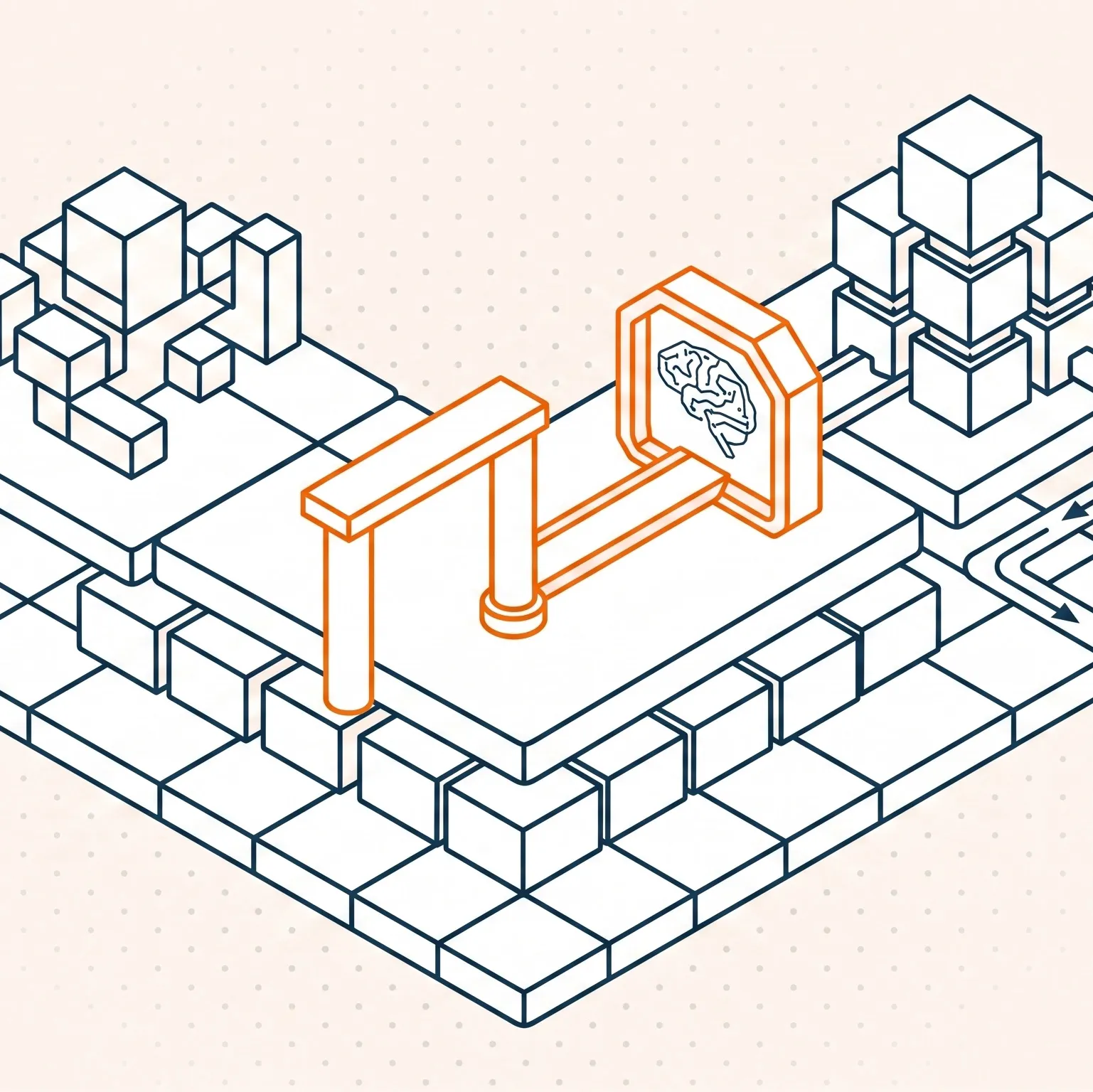sometrische Grafiken für Robotic Process Automation im Mittelstand: Prozessautomatisierung und Workflows auf Basis bestehender Microsoft 365 Lizenzen.