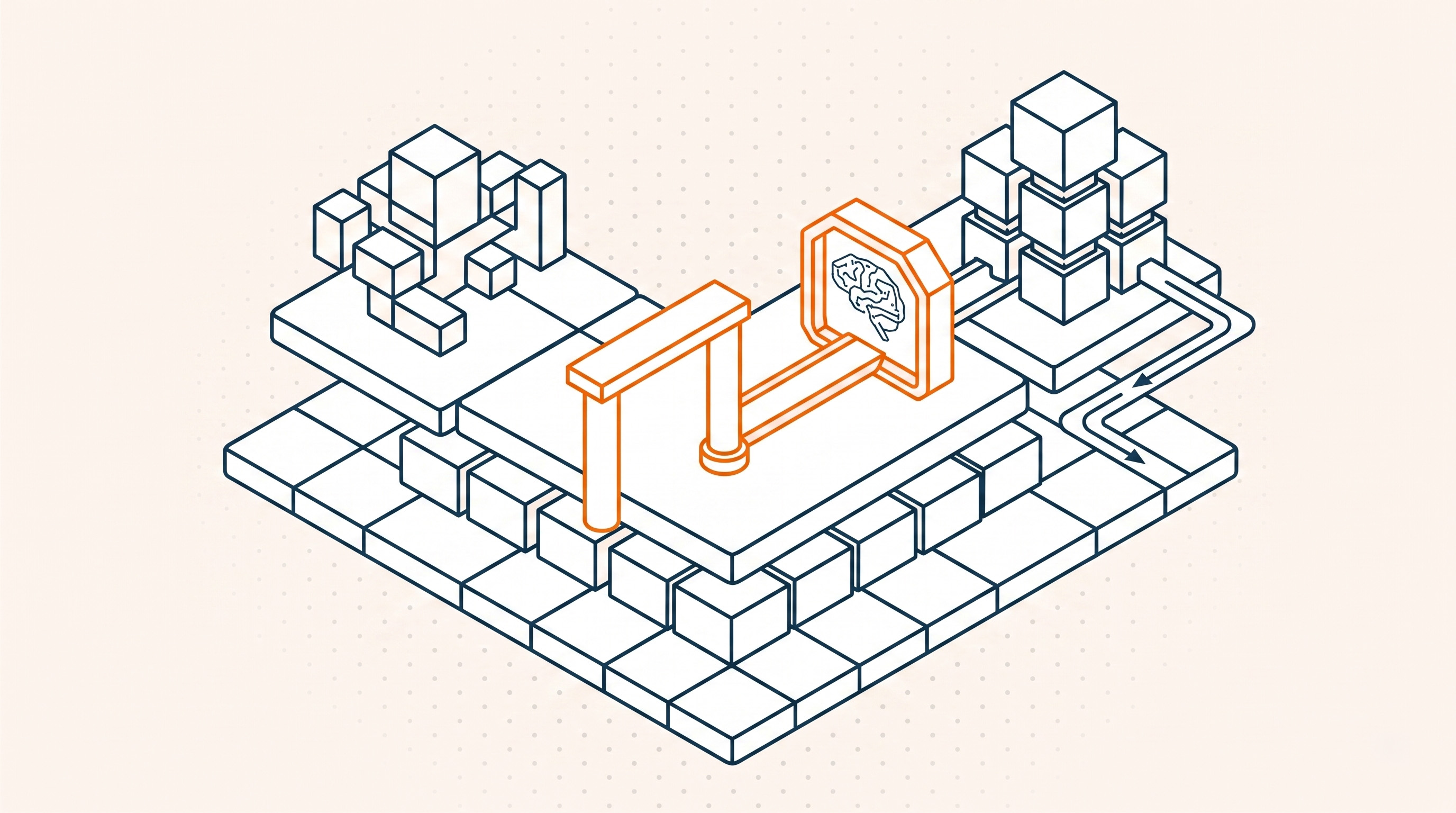 sometrische Grafiken für Robotic Process Automation im Mittelstand: Prozessautomatisierung und Workflows auf Basis bestehender Microsoft 365 Lizenzen.