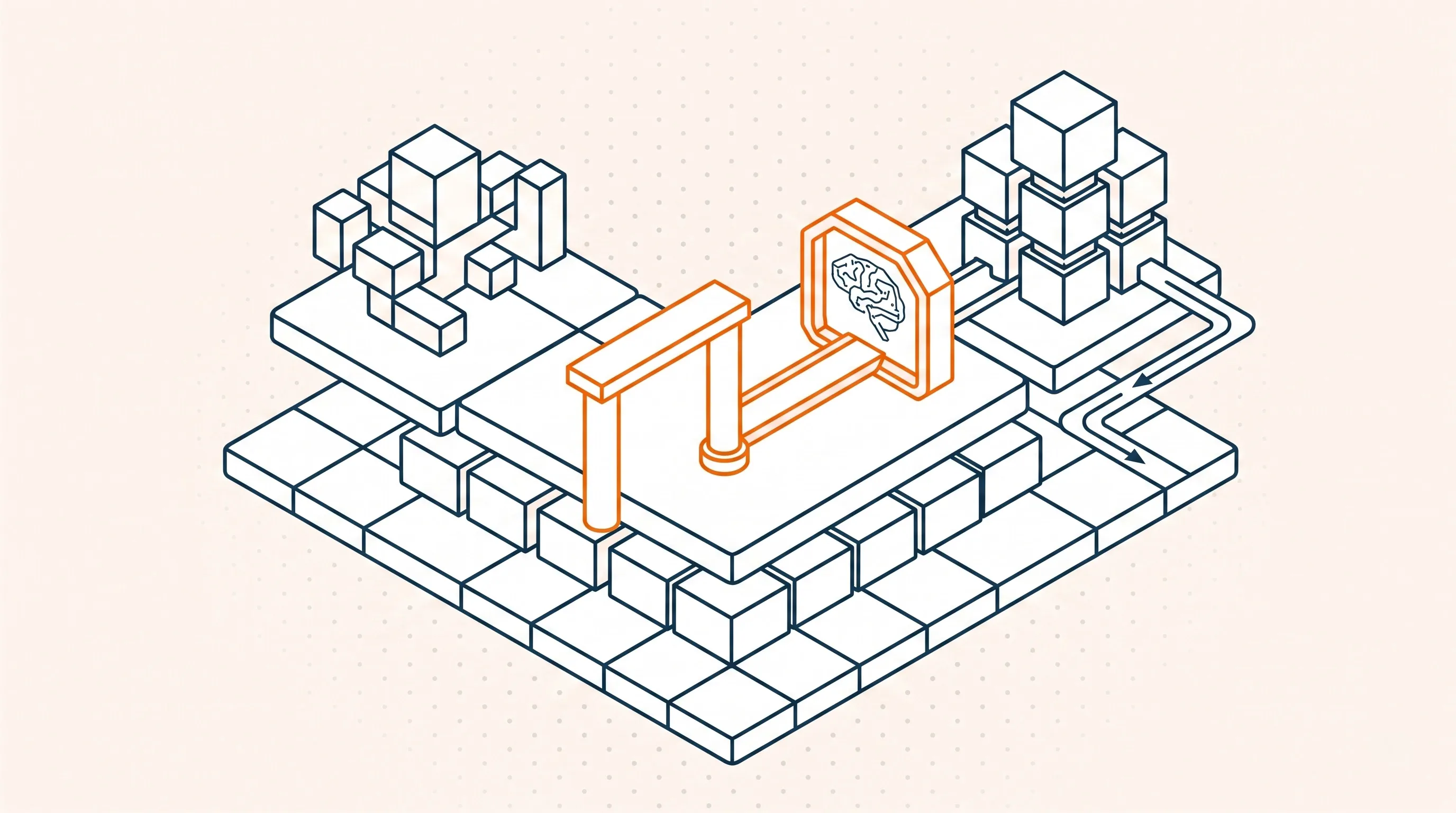 sometrische Grafiken für Robotic Process Automation im Mittelstand: Prozessautomatisierung und Workflows auf Basis bestehender Microsoft 365 Lizenzen.