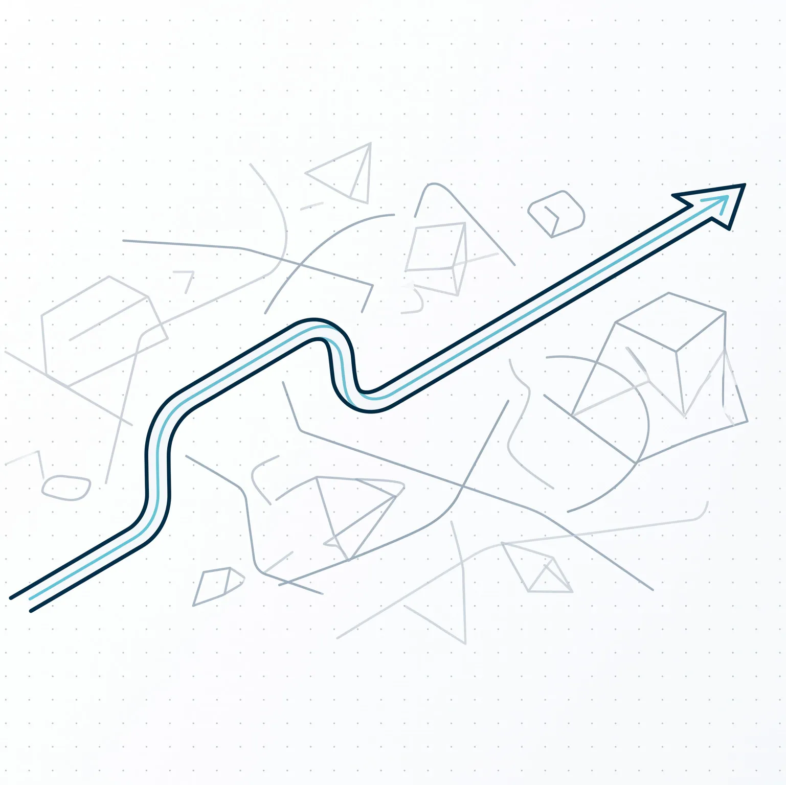 Das Motiv symbolisiert ein digitales Daten-Cockpit, das als messbarer Kompass pragmatisch durch den Change-Prozess führt.