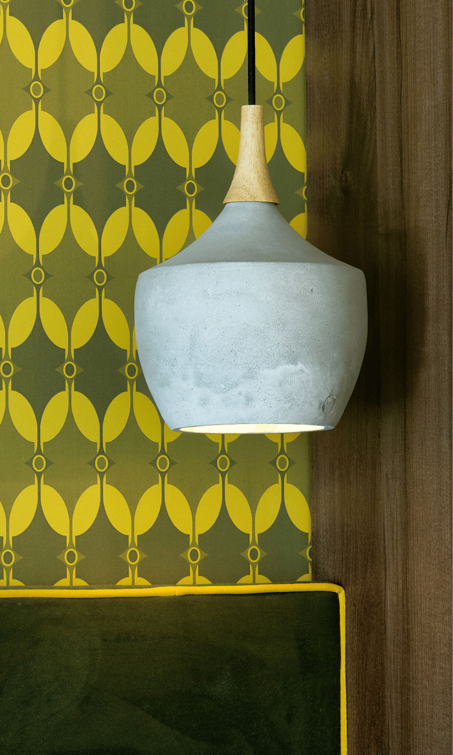 Lampe design de la chambre Vivienne, thème jaune et marron