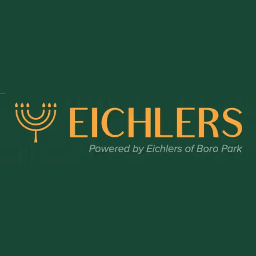 A logo for Eichelers, a company that powers the website by Eichelers of Boro Park.