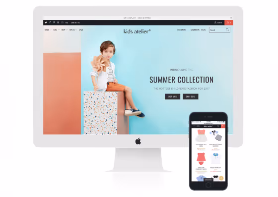 Kids Atelier website on Desktop and Mobile