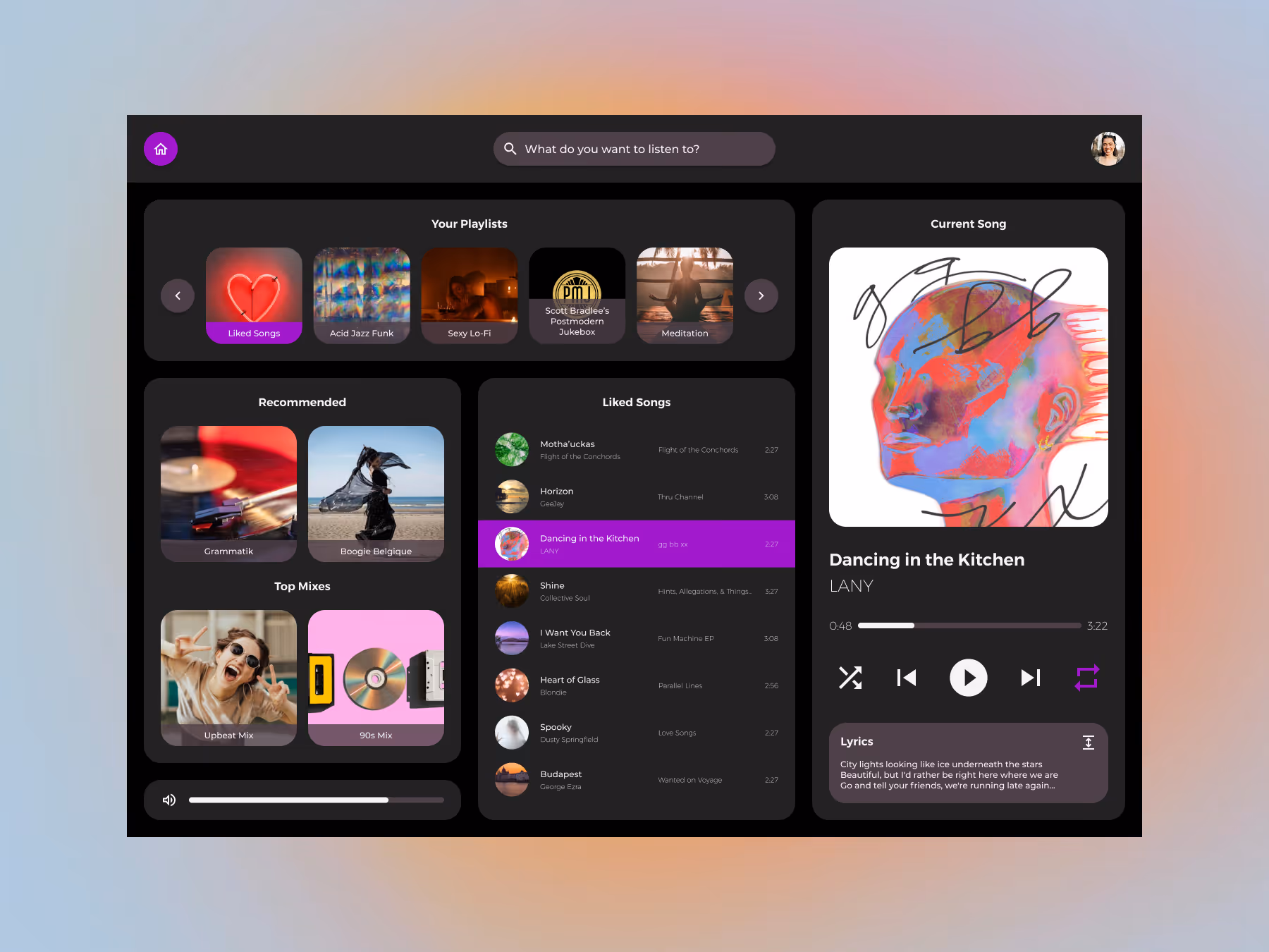009 Music Player - Dribbble Shot