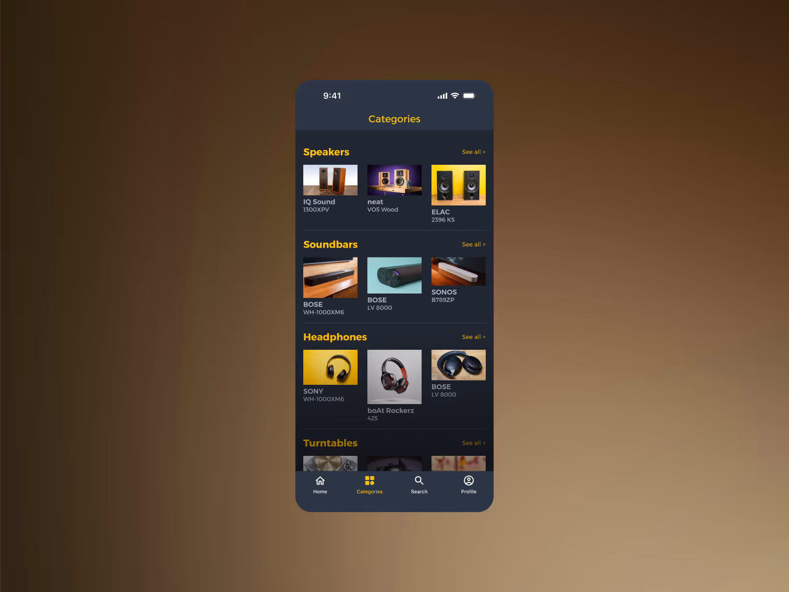 099 Categories - Dribbble Shot