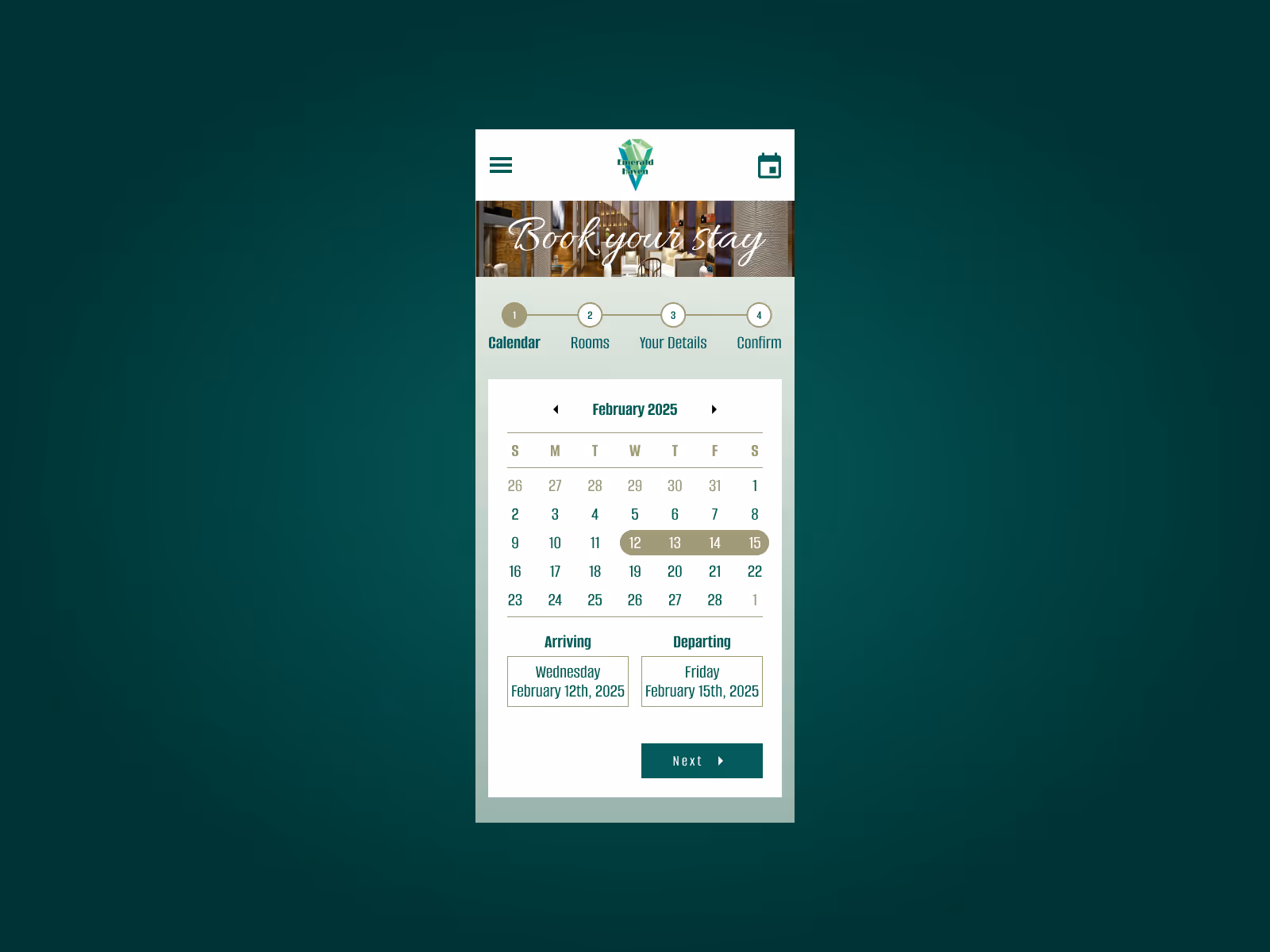 067 Hotel Booking - Dribbble Shot