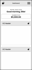 Mobile Dashboard Truncated wireframe