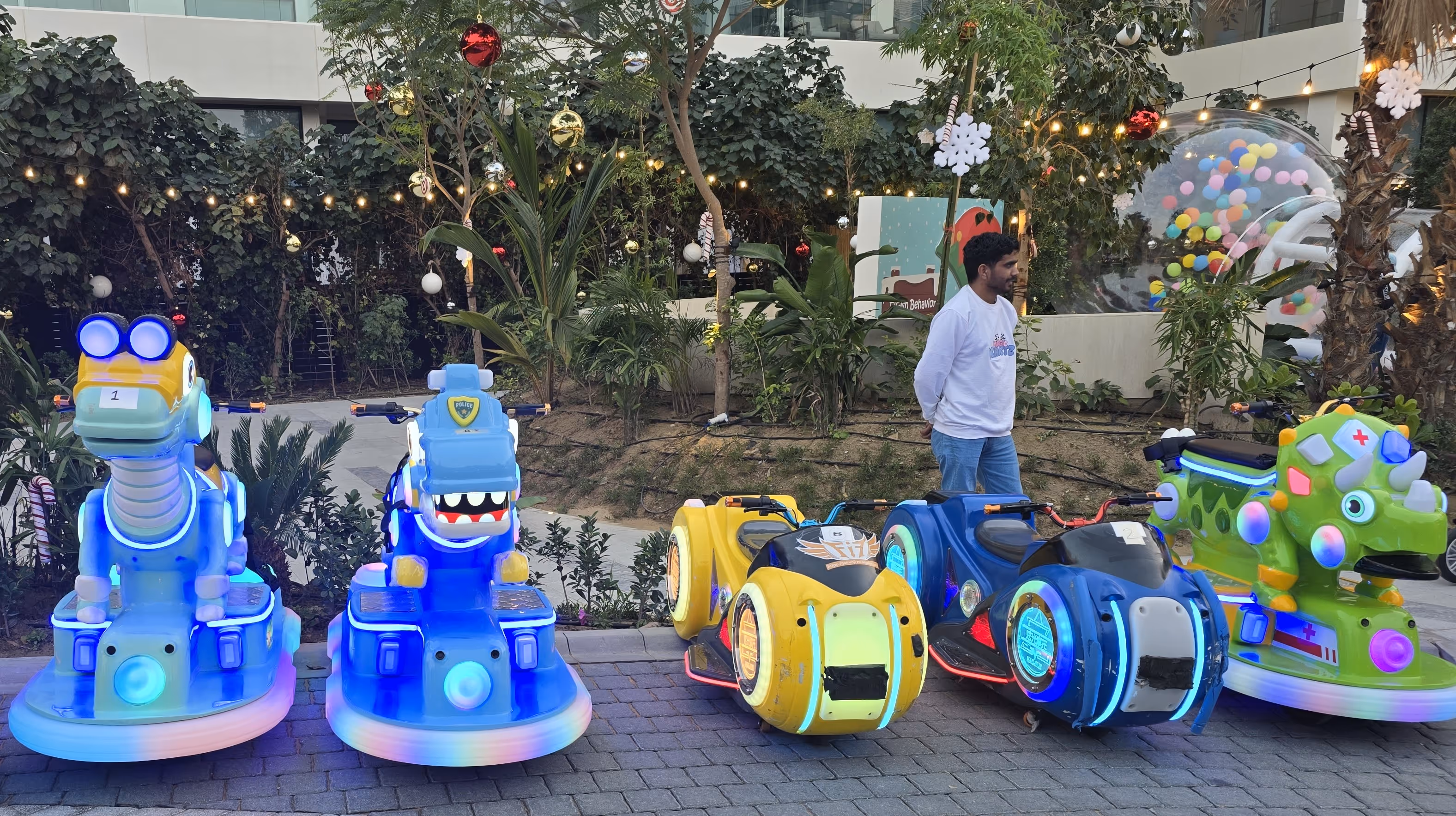 glowing kids rides in an event