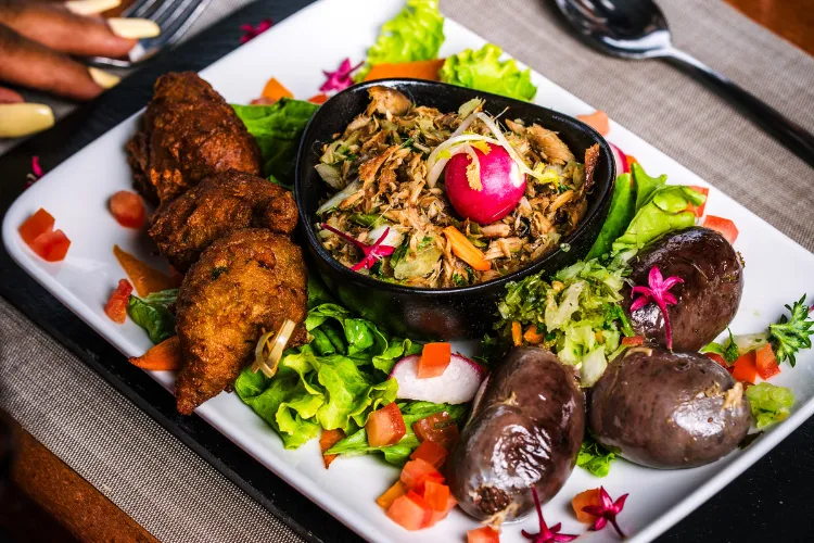 Traditional Martinican Creole dish Chicken boucané Fresh vegetables BambouResort