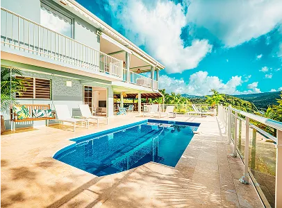Villa Escapade Tropicale private pool panoramic view Martinique