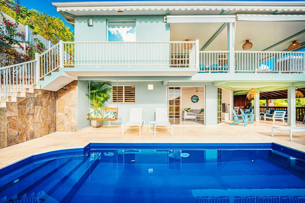 Luxury villa Bambouresort terrace private pool sea view Martinique