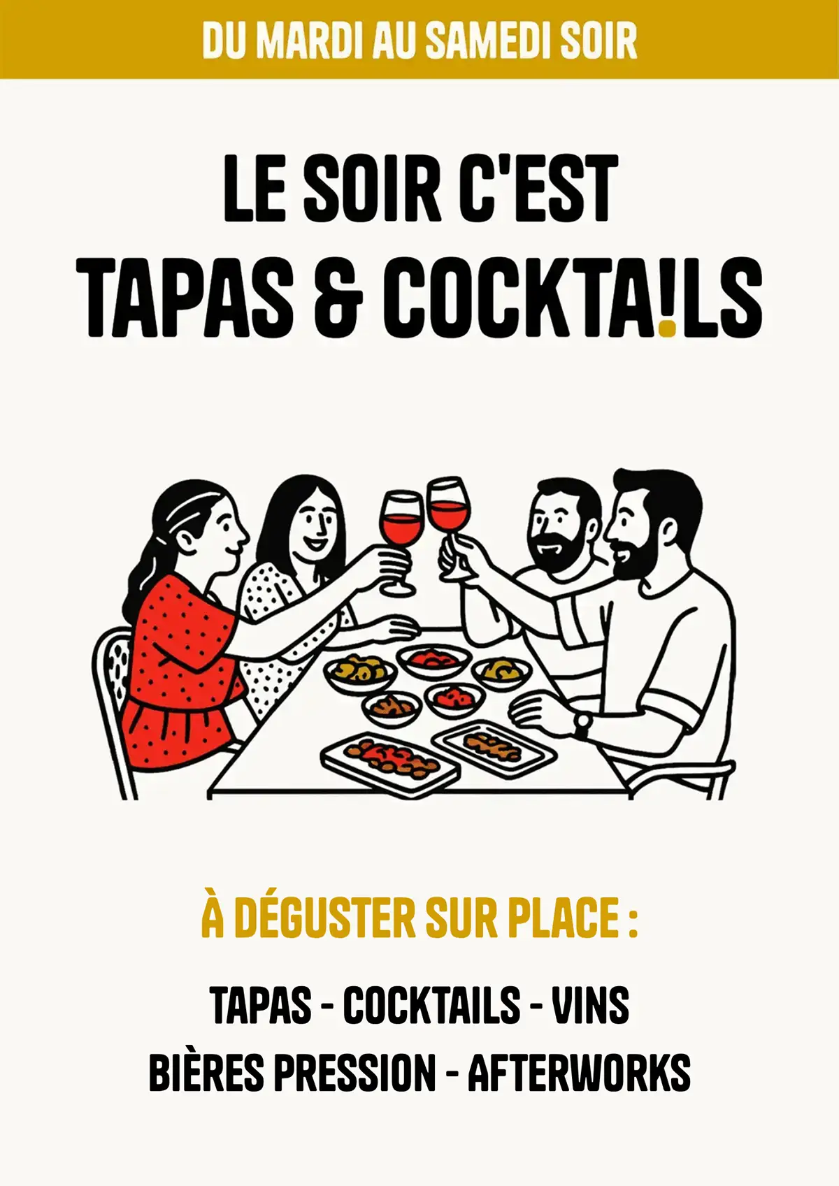 Le service du soir à la brasserie
