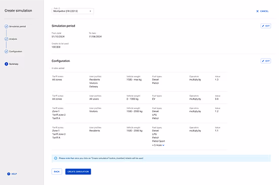 Flowbird tariff simulator