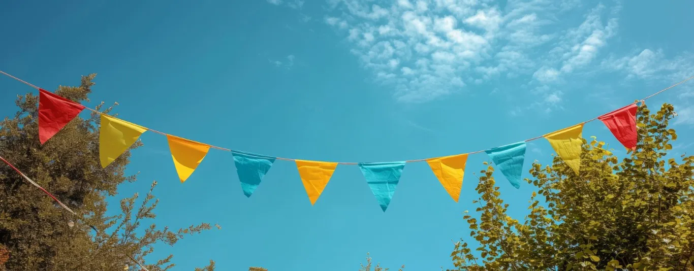 Bunting agains a summer sky